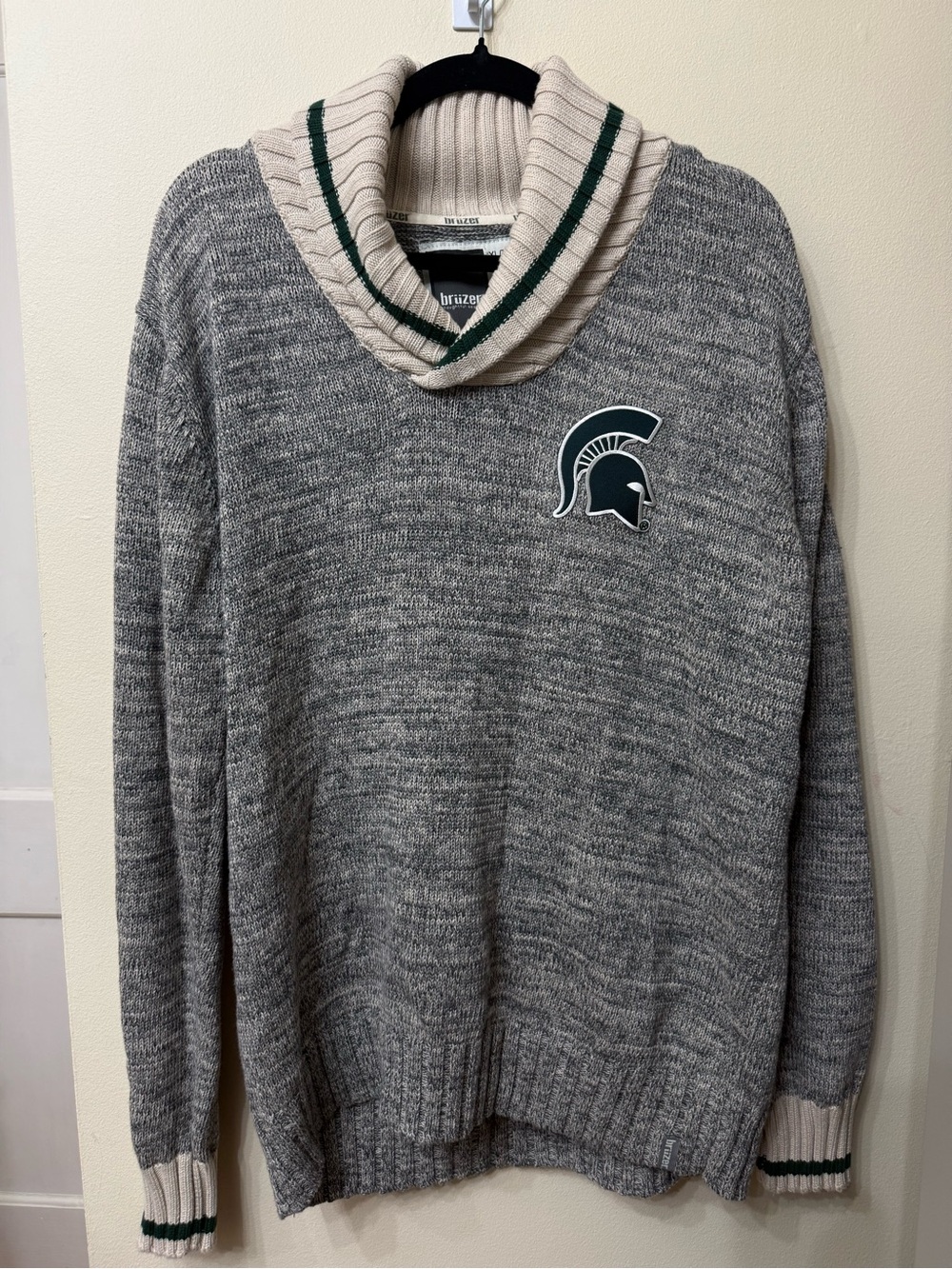 Michigan State XL 100% Cotton Sweater Embroidered Spartan Logo Retro MSU Classic